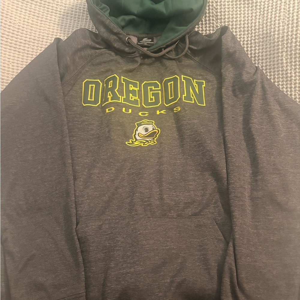 Colosseum Gray Pullover Hoodie with Green Hood Lining